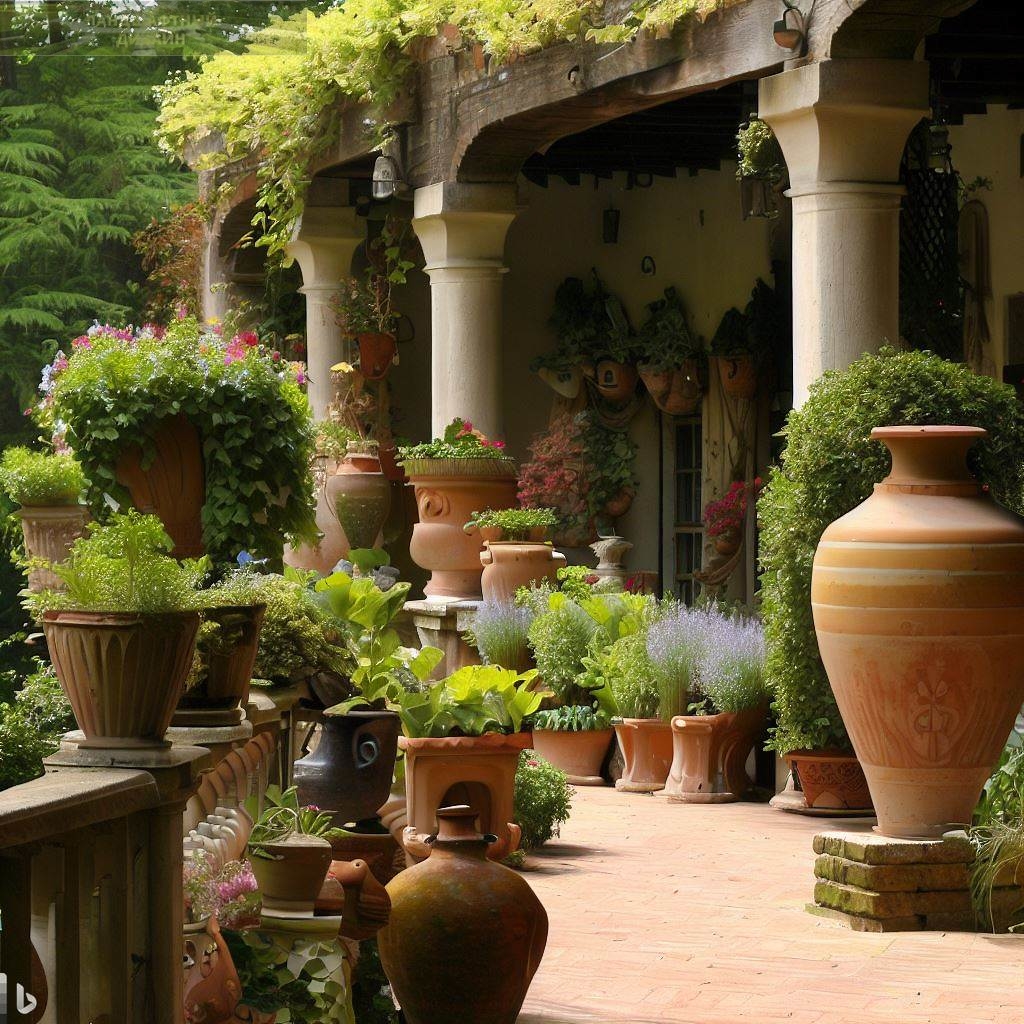 Итальянский сад с древесной зоной, лавандой и кипарисами
